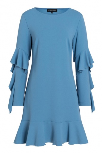 Ana Alcazar Volant Sleeved Dress Philis Blue 