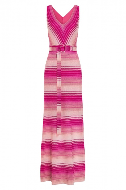 Long knit dress Toskara in pink-white with stripes | Ana Alcazar