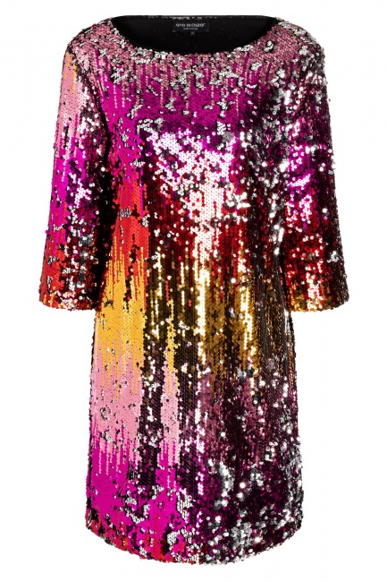 Casual party dress Wanuka with sequins in pink-gold | Ana Alcazar