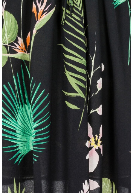 Black Offshoulder Dress with Jungle Print | Ana Alcazar