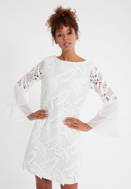 Hedendaags Volant mouw jurk Sajori van wit kant | Ana Alcazar YN-58
