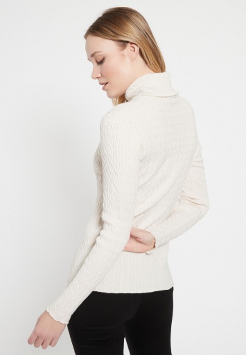 Turtleneck Sweater Bialy 