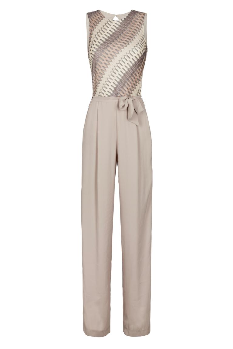 Beige-Brown Jumpsuit Florinty knitted Top | Ana Alcazar