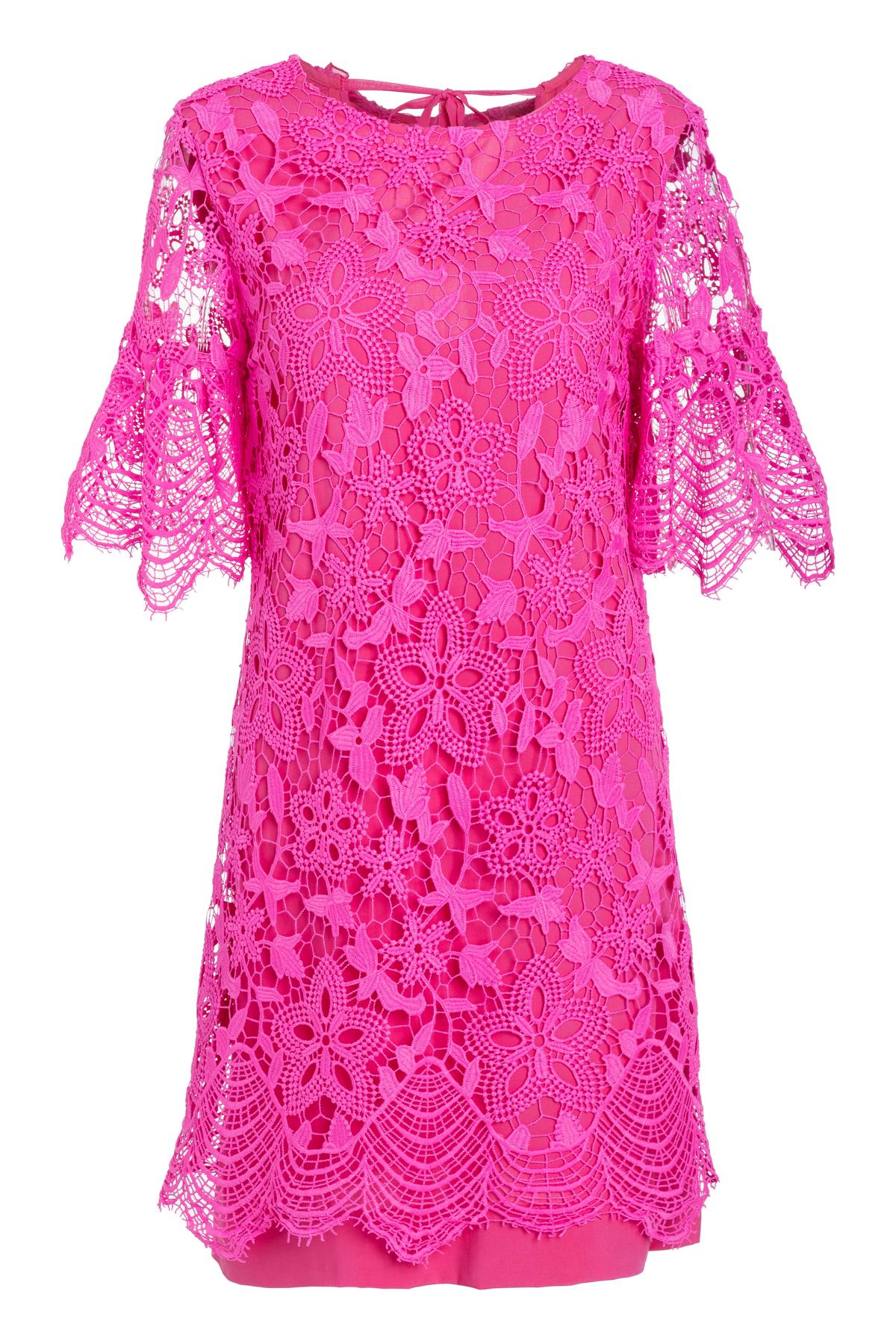 Ruffle dress Sagila from pink lace | Ana Alcazar