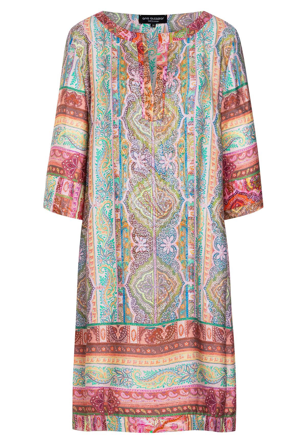 Gestreept Oprecht matras Print jurk Ammy in pastel met ornamenten | Ana Alcazar