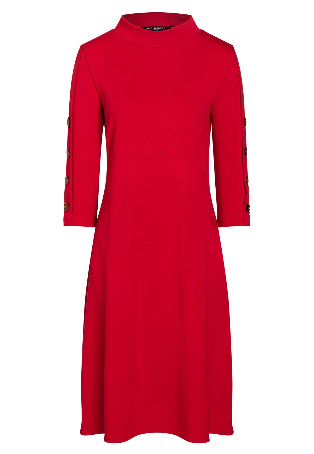 Tegenslag Onverenigbaar schoenen Loose fit jurk bawak van rood jersey met halve mouw en knopen | Ana Alcazar