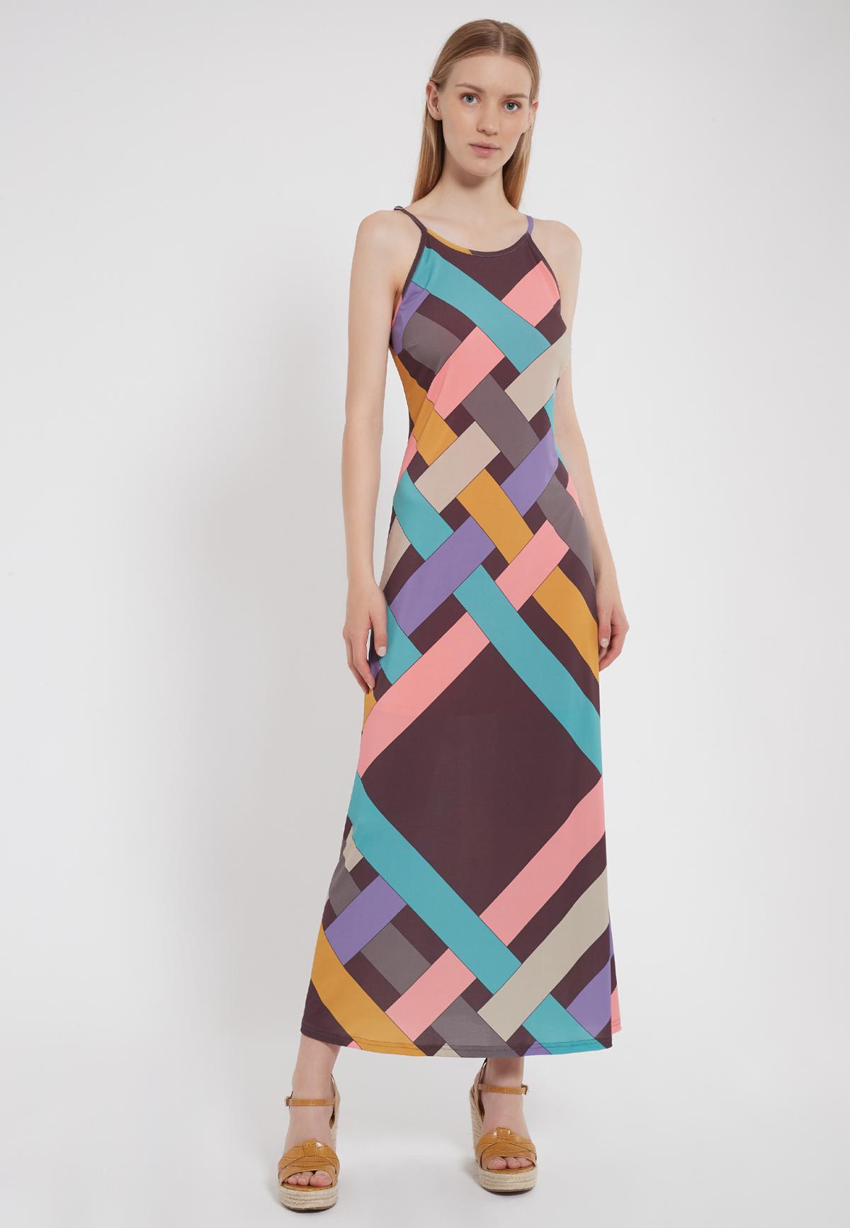 Pastell-colored Maxi dress Zimmy from Jersey with graphic-print | Ana ...