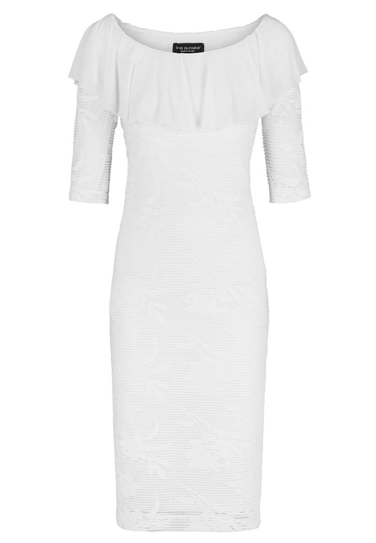 Offshoulder Dress Brendas in White Lace | Ana Alcazar