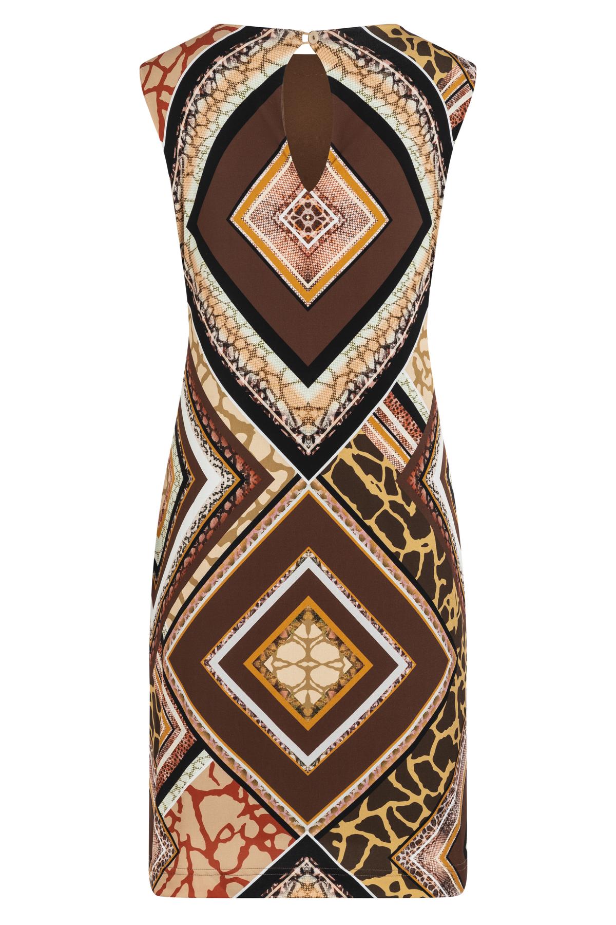 Brown Mini dress Zinai in a afrika-style with animal-graphic-print ...