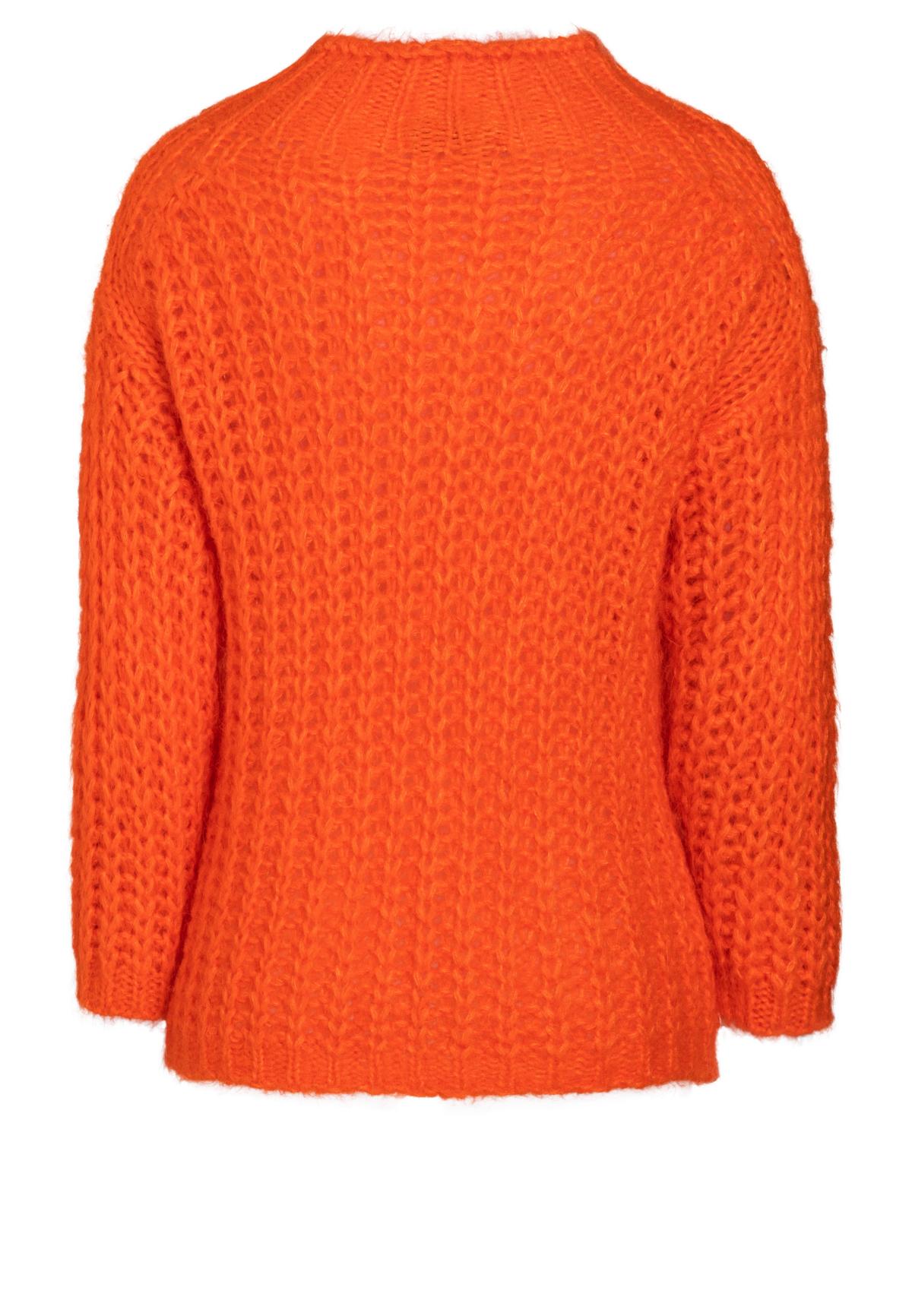 Orange mohair sweater Bilmi with stand up collar | Ana Alcazar